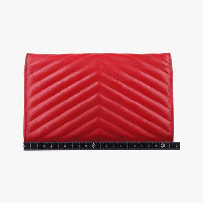 Yves Saint Laurentyves Saint Laurentmonogram Red Caviar Skin 377828 Gue377828041