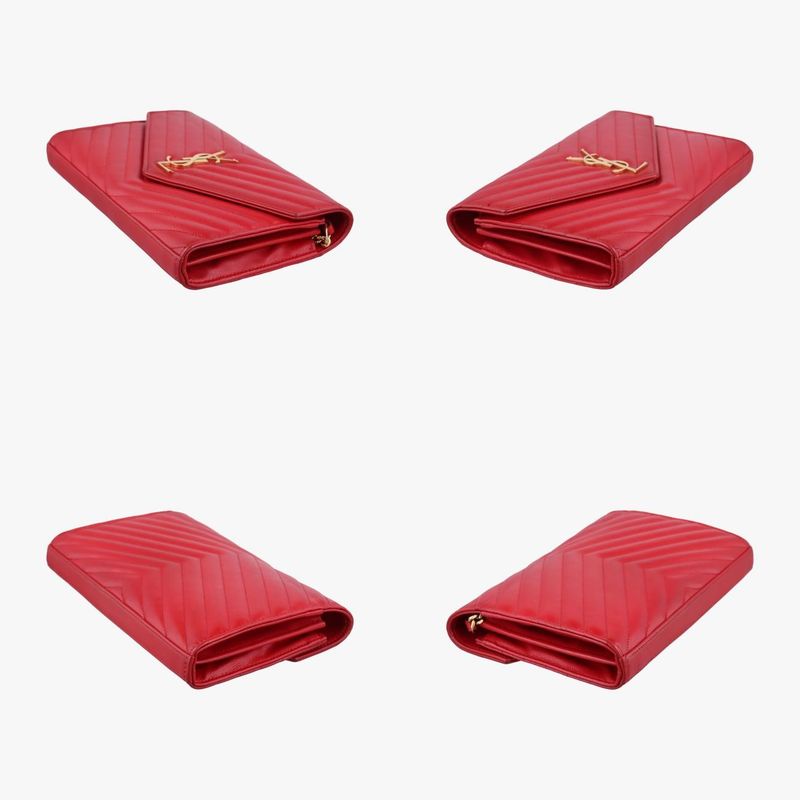 Yves Saint Laurentyves Saint Laurentmonogram Red Caviar Skin 377828 Gue377828041