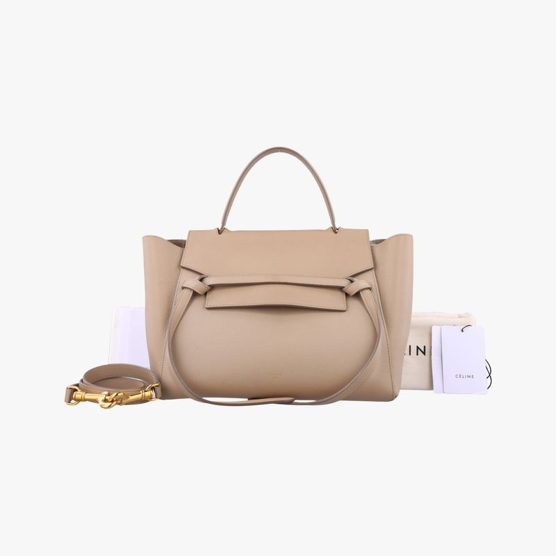 Celine Belt Bag Mini Beige Leather W-cu-3157