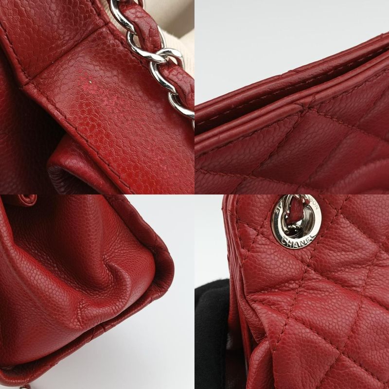 Chanelmatelasse Coco Mark GST Red Leather A65734 17470825