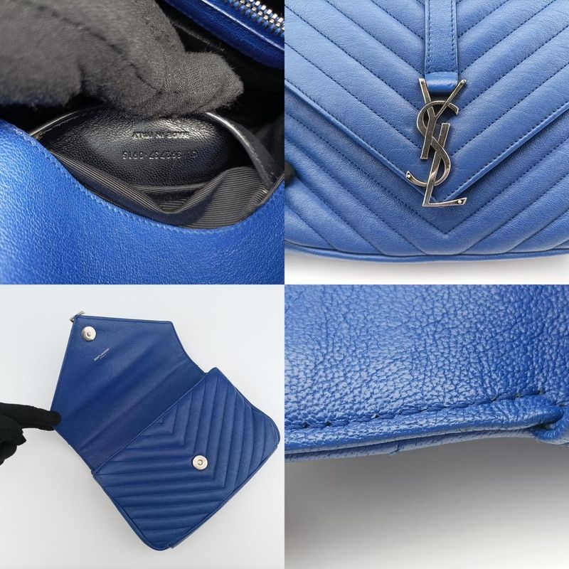 Yves Saint Laurentyves Saint Laurent College Blue Leather 392737 Cld3927370915