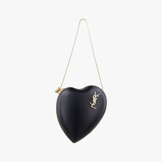 Yves Saint Laurentyves Saint Laurent Love Box Heart Shape Black Leather 466212