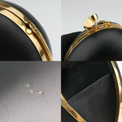 Yves Saint Laurentyves Saint Laurent Love Box Heart Shape Black Leather 466212