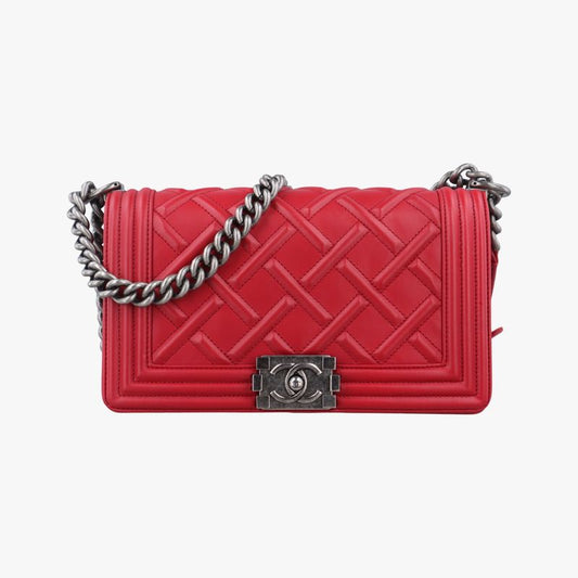 Chanel Boy Chanel Red Lambskin A66094 17592011