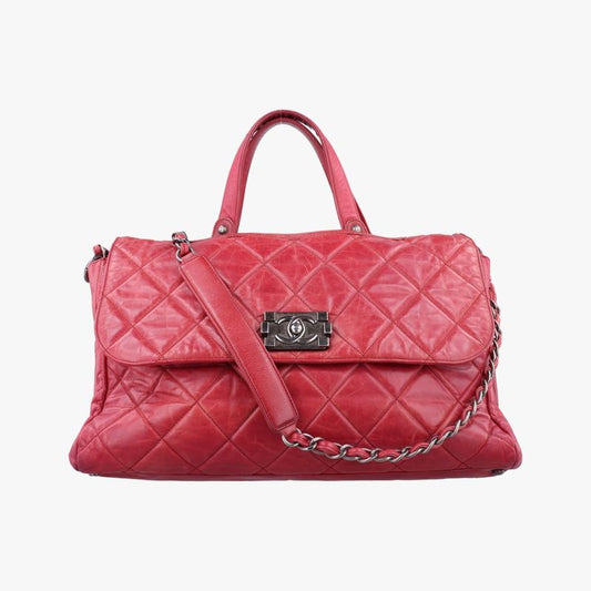 Chanel Quilted Boy Top Red Leather A6692015944517