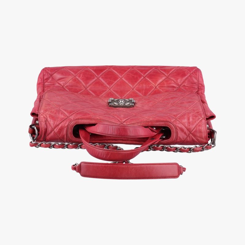 Chanel Quilted Boy Top Red Leather A6692015944517