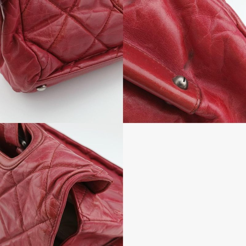 Chanel Quilted Boy Top Red Leather A6692015944517