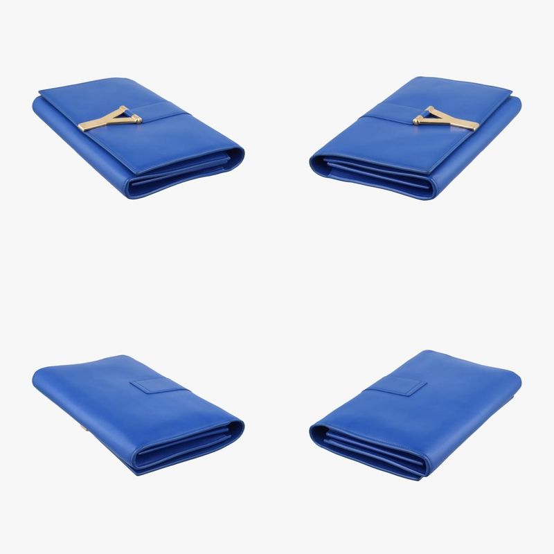 Yves Saint Laurenty Line Blue Leather 348117 Gnc3481170314