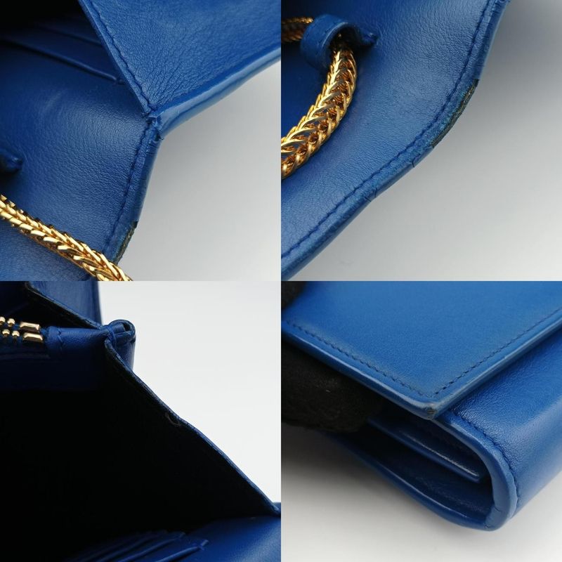 Yves Saint Laurenty Line Blue Leather 348117 Gnc3481170314