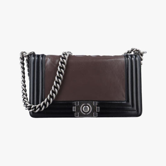 Chanel Boy Chanel Black And Brown Leather A66713 15337426