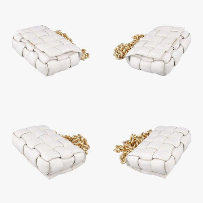 Bottega Veneta The Chain Cassette In White Lambskin B09341150o