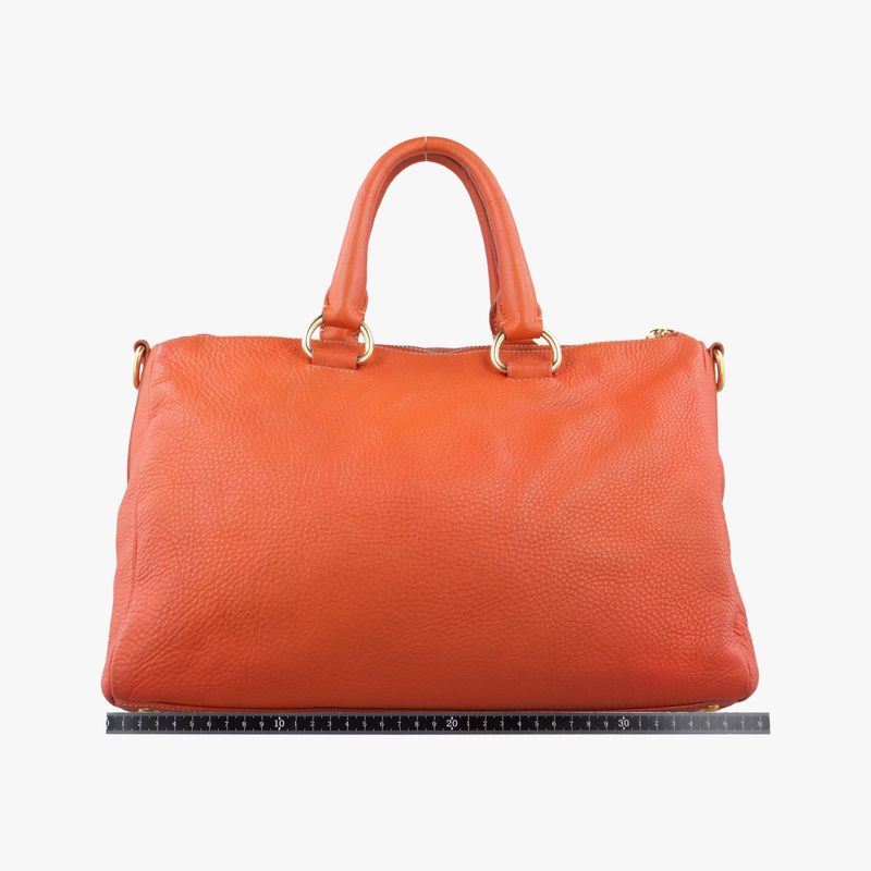 Prada Top Handle Bauletto Bag Orange Leather Bl0778 194