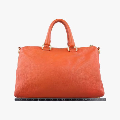Prada Top Handle Bauletto Bag Orange Leather Bl0778 194