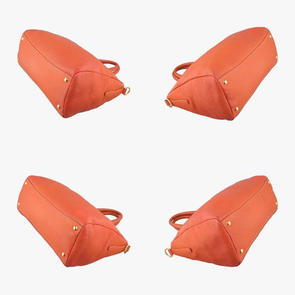 Prada Top Handle Bauletto Bag Orange Leather Bl0778 194