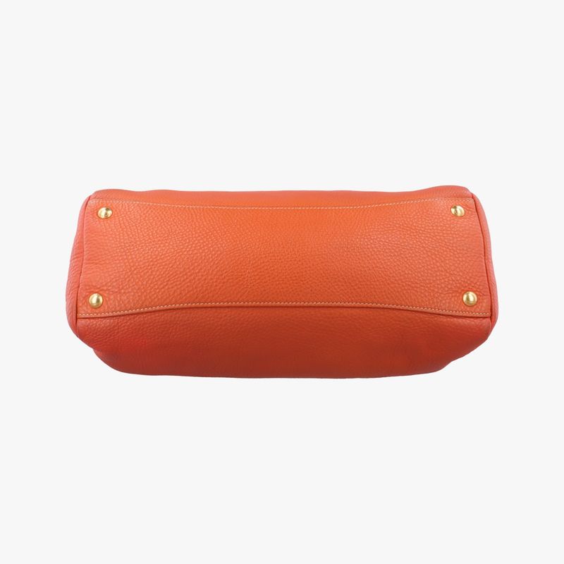 Prada Top Handle Bauletto Bag Orange Leather Bl0778 194