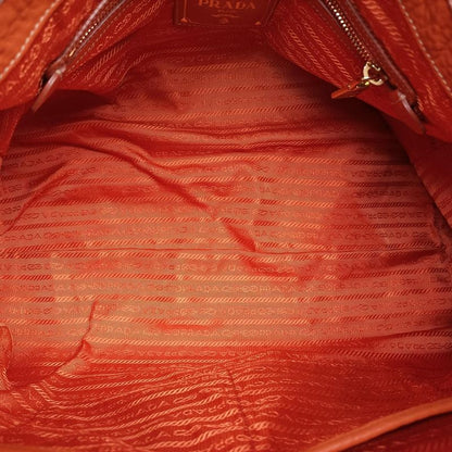 Prada Top Handle Bauletto Bag Orange Leather Bl0778 194