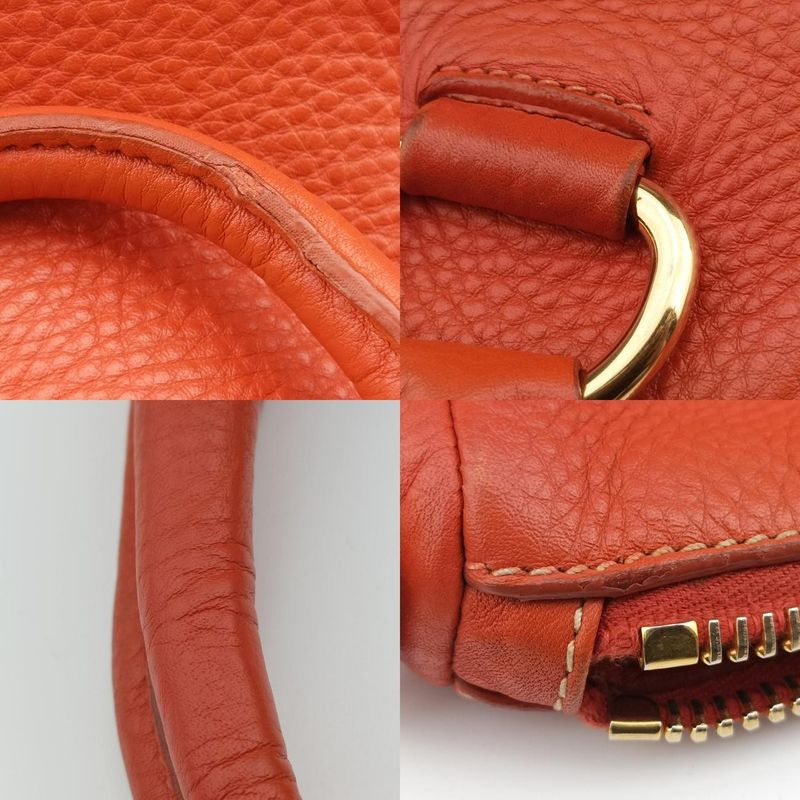 Prada Top Handle Bauletto Bag Orange Leather Bl0778 194
