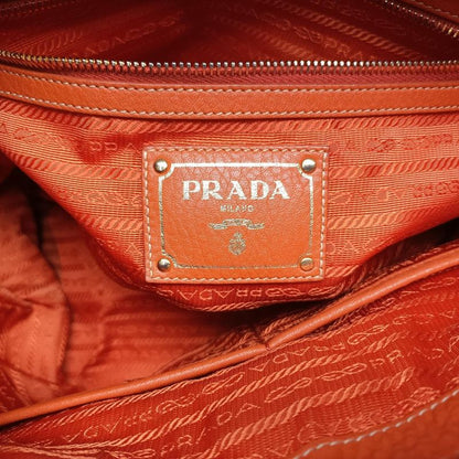 Prada Top Handle Bauletto Bag Orange Leather Bl0778 194
