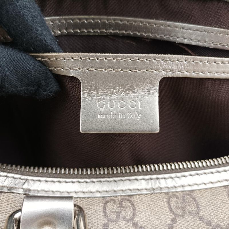 Guccigg Plus Joy GG Supreme Beige And Silver PVC Coated Canvas 193603 B2181569