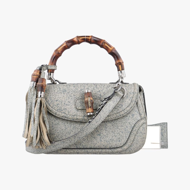 Gucci New Bamboo Gray And Multicolor Leather 240242 I6403202