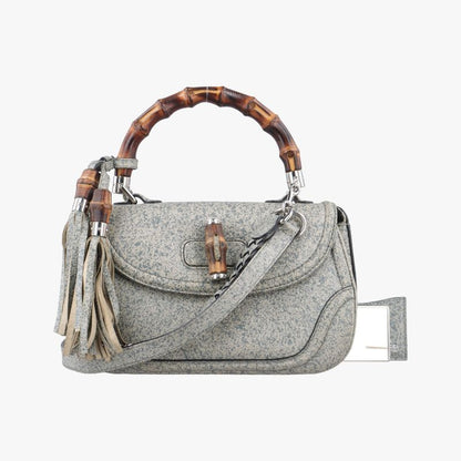 Gucci New Bamboo Gray And Multicolor Leather 240242 I6403202