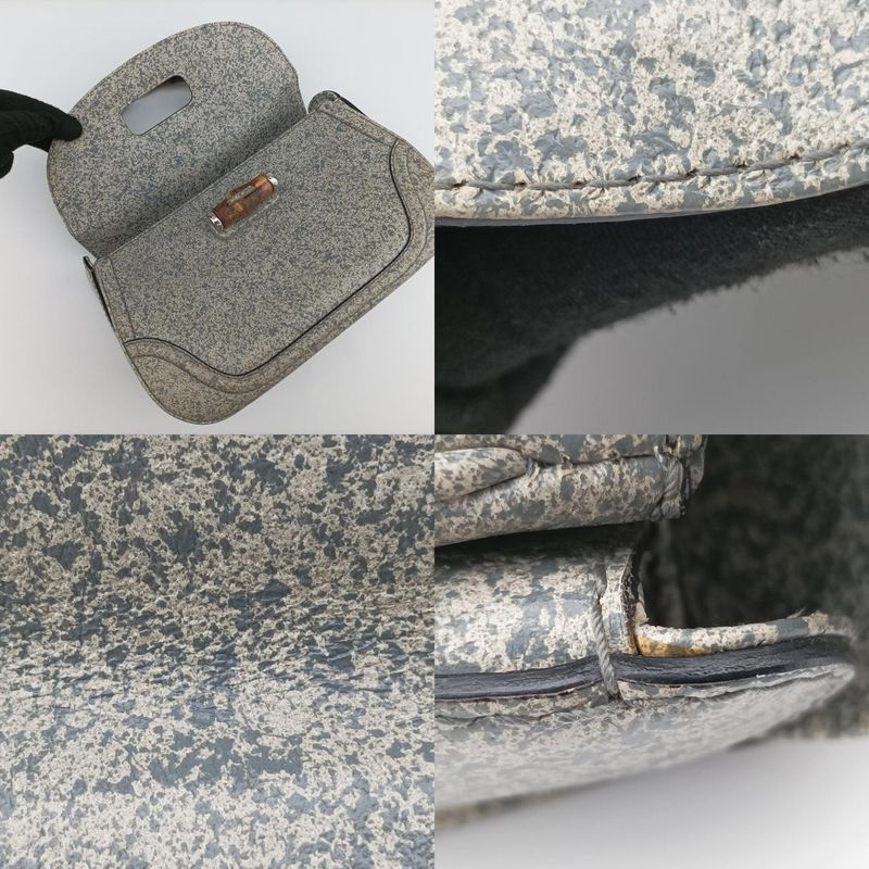Gucci New Bamboo Gray And Multicolor Leather 240242 I6403202