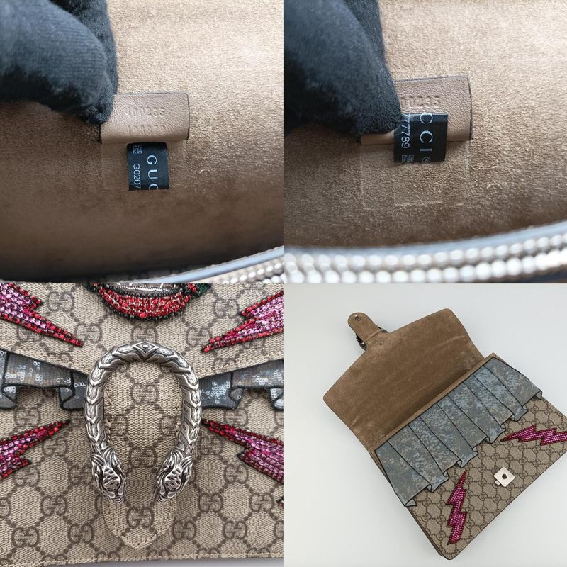 Gucci Dionysus Beige And Multicolor PVC Coated Canvas And Suede 400235 G02077778