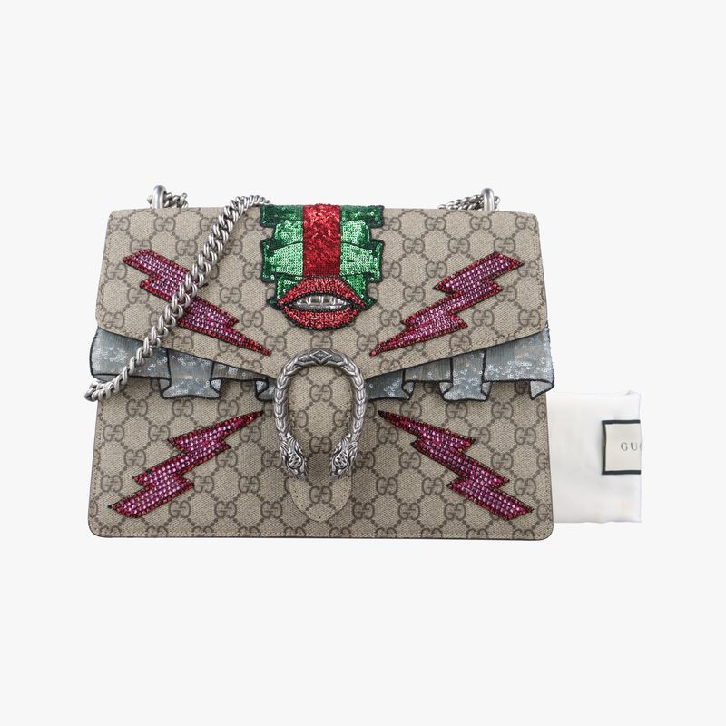 Gucci Dionysus Beige And Multicolor PVC Coated Canvas And Suede 400235 G02077778