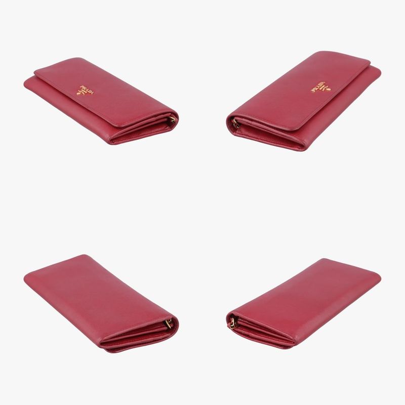 Prada Metal Wallet On Chain Cornflower Clutch Red Saffianoleather 1mt290 224