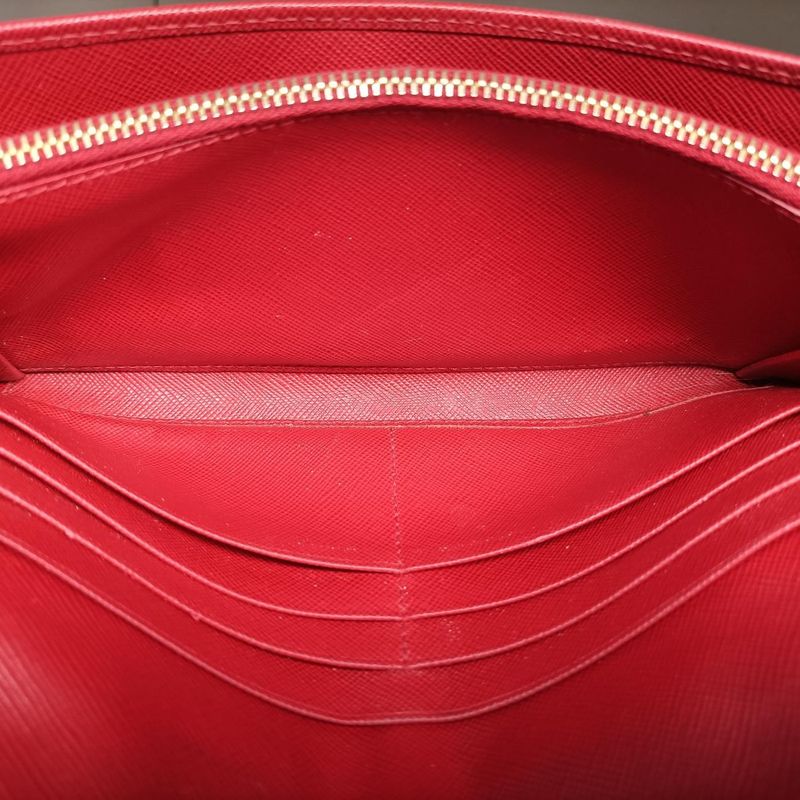 Prada Metal Wallet On Chain Cornflower Clutch Red Saffianoleather 1mt290 224