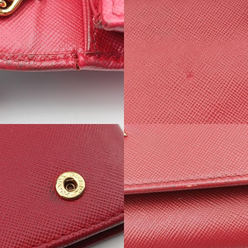 Prada Metal Wallet On Chain Cornflower Clutch Red Saffianoleather 1mt290 224