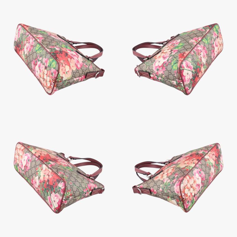 Guccigg Blooms Beige And Multicolor PVC Coated Canvas And Leather 429019