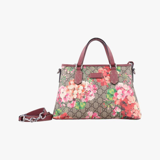 Guccigg Blooms Beige And Multicolor PVC Coated Canvas And Leather 429019