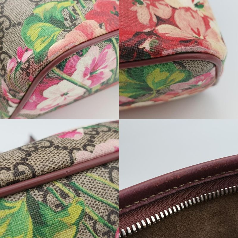 Guccigg Blooms Beige And Multicolor PVC Coated Canvas And Leather 429019