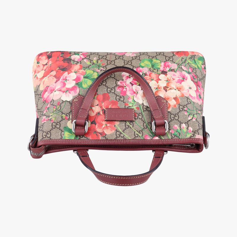 Guccigg Blooms Beige And Multicolor PVC Coated Canvas And Leather 429019