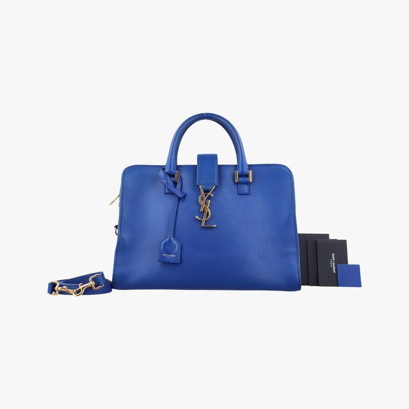 Yves Saint Laurentyves Saint Laurent Baby Cabas Su Blue Leather 357395 Gnr357395