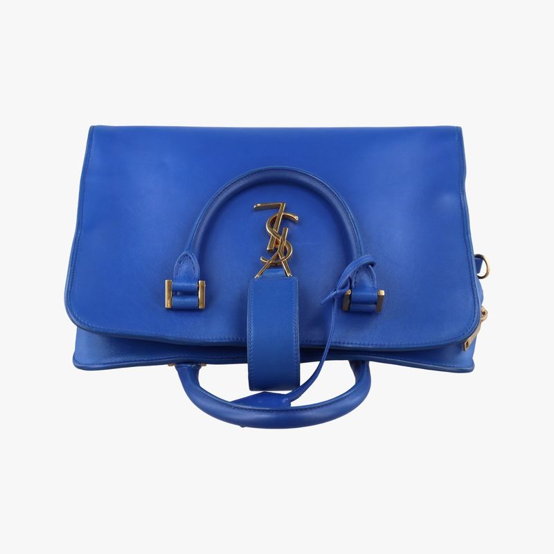 Yves Saint Laurentyves Saint Laurent Baby Cabas Su Blue Leather 357395 Gnr357395