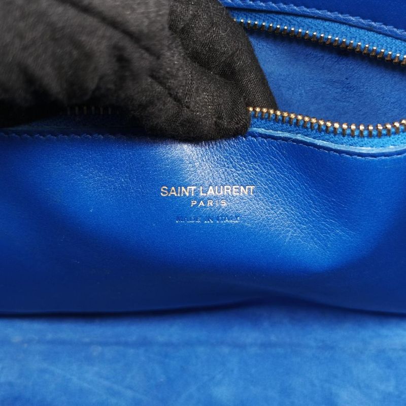 Yves Saint Laurentyves Saint Laurent Baby Cabas Su Blue Leather 357395 Gnr357395