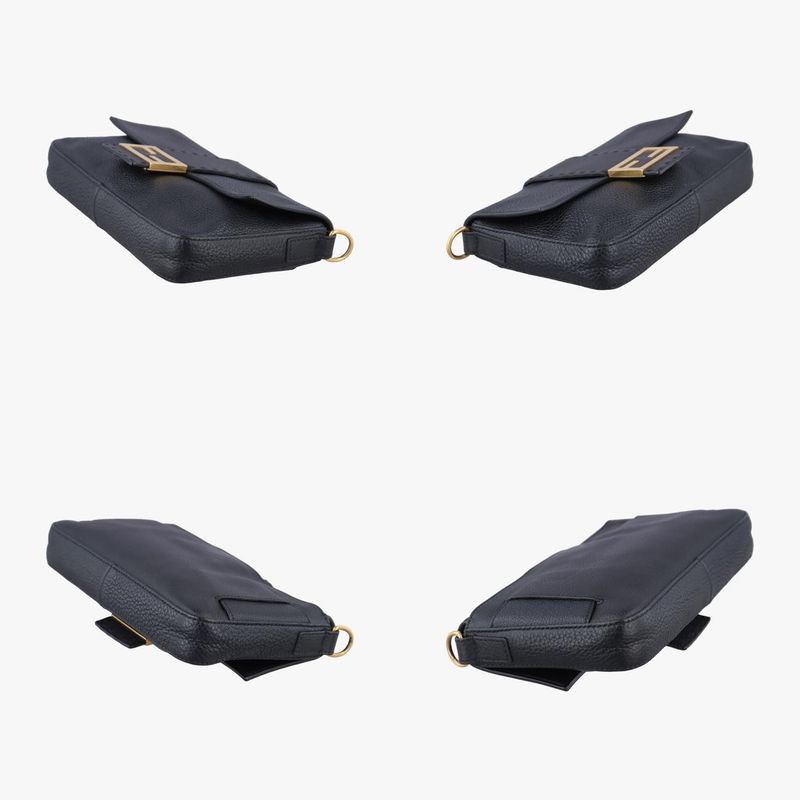 Fendi Baguette Black Leather 7va472 7va472-sfr-199-8241