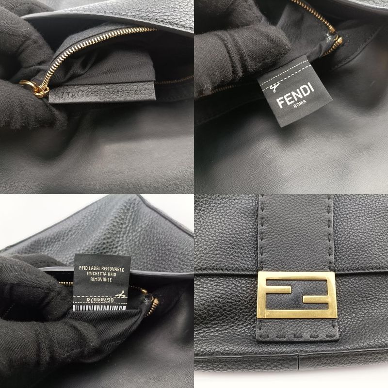Fendi Baguette Black Leather 7va472 7va472-sfr-199-8241