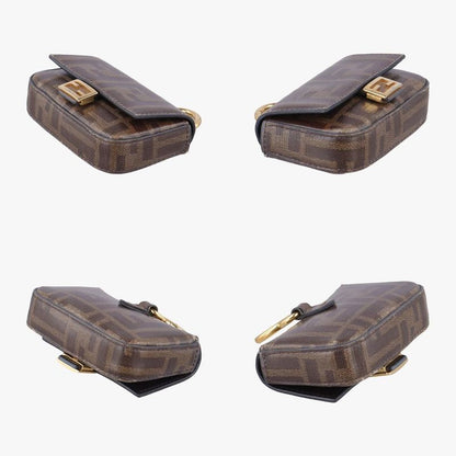 Fendi Nano Baguette Charm Brown PVC Coated Canvas 7ar844 7ar844-a9yh-208-0189