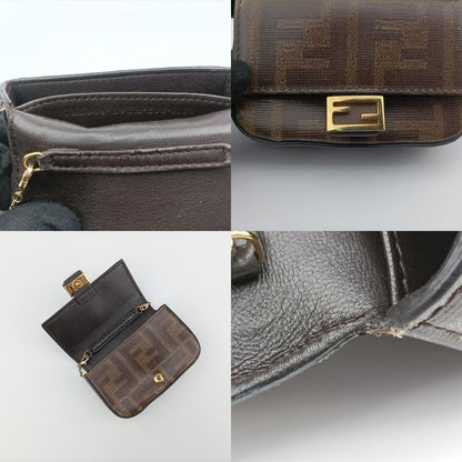 Fendi Nano Baguette Charm Brown PVC Coated Canvas 7ar844 7ar844-a9yh-208-0189