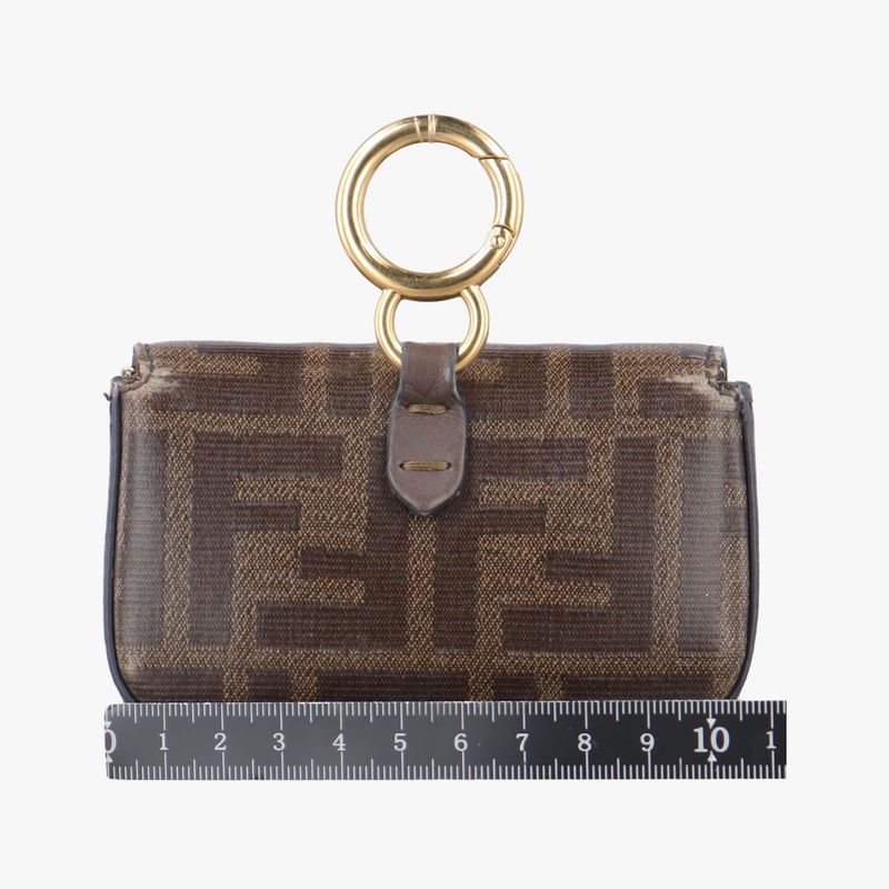 Fendi Nano Baguette Charm Brown PVC Coated Canvas 7ar844 7ar844-a9yh-208-0189