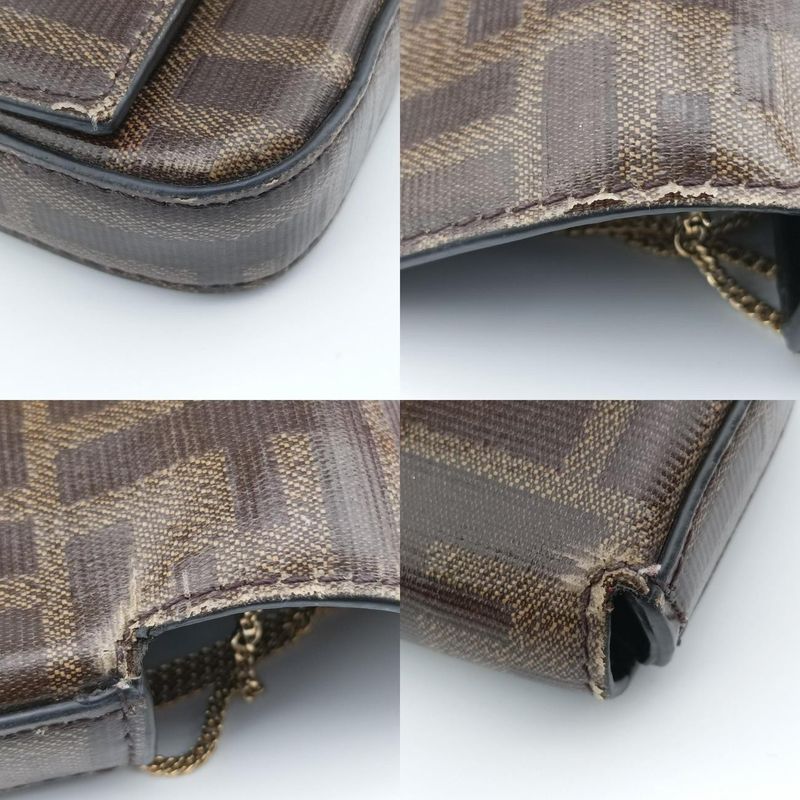 Fendi Nano Baguette Charm Brown PVC Coated Canvas 7ar844 7ar844-a9yh-208-0189