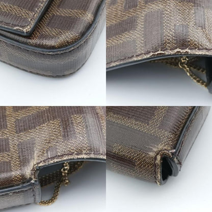 Fendi Nano Baguette Charm Brown PVC Coated Canvas 7ar844 7ar844-a9yh-208-0189