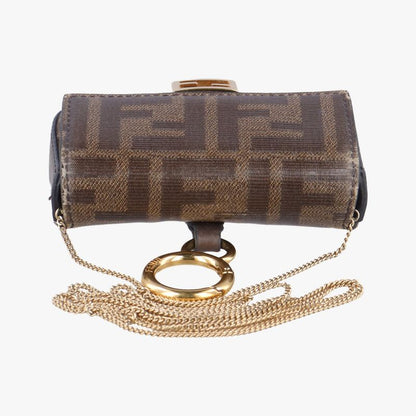 Fendi Nano Baguette Charm Brown PVC Coated Canvas 7ar844 7ar844-a9yh-208-0189
