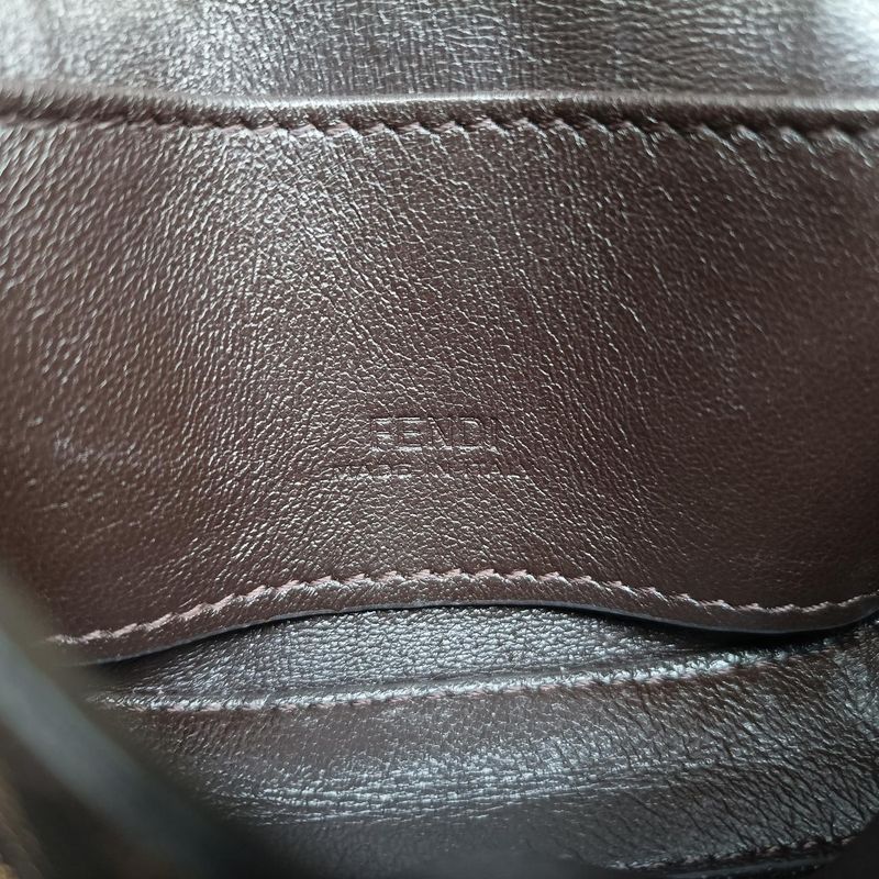 Fendi Nano Baguette Charm Brown PVC Coated Canvas 7ar844 7ar844-a9yh-208-0189