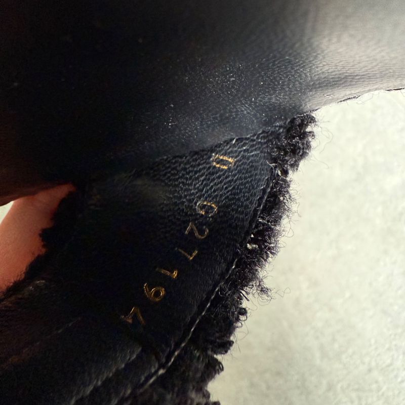 Chanel Tweed Ribbon Sandals Coco Mark Black Chunky Heel Strappy Sandals 36 1 2c