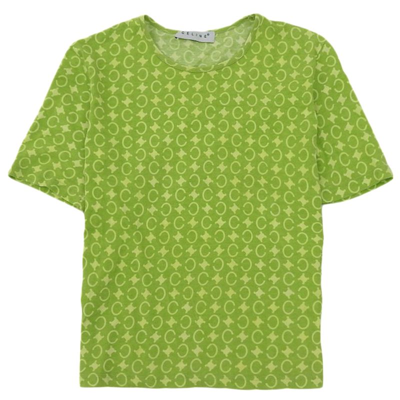Celine C Macadam S/S T-shirt Top Women's Light Green -
