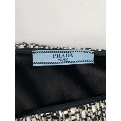 Prada Black And White Tweed Mini Skirt 38